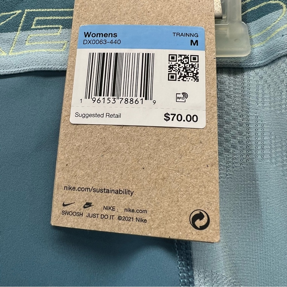Nike Dri-fit Pro Teal Training Leggings Medium - Picture 3 of 6